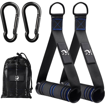 Latzuggriff Set für Kabelzug & Fitnessbänder, 2 Stück, Noir Bleu