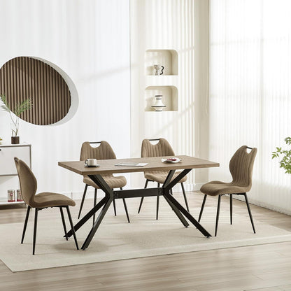Esszimmerstühle 4er Set – Polsterstühle im skandinavischen Stil, Khaki