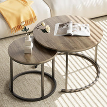 Runde Couchtische Set 2 Beistelltischen Metallrahmen