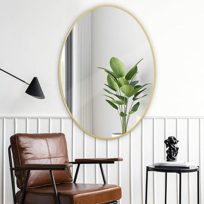 Oval Wandspiegel 61x91 cm Gold – Moderner Badezimmer Spiegel