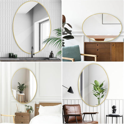 Oval Wandspiegel 61x91 cm Gold – Moderner Badezimmer Spiegel