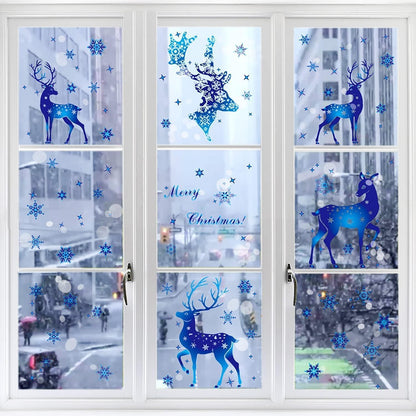 Fensterbilder Weihnachten Blauhirsch Selbstklebend PVC 6er Set