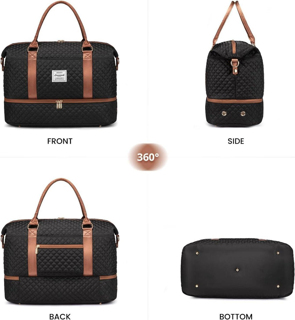 LOVEVOOK Reisetasche Damen Sporttasche groß mit Schuhfach und Nassfach