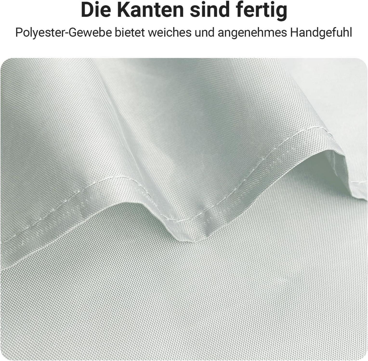 Duschvorhang 220x200cm Grau Beschwerter Saum Textil Wasserabweisend Polyester