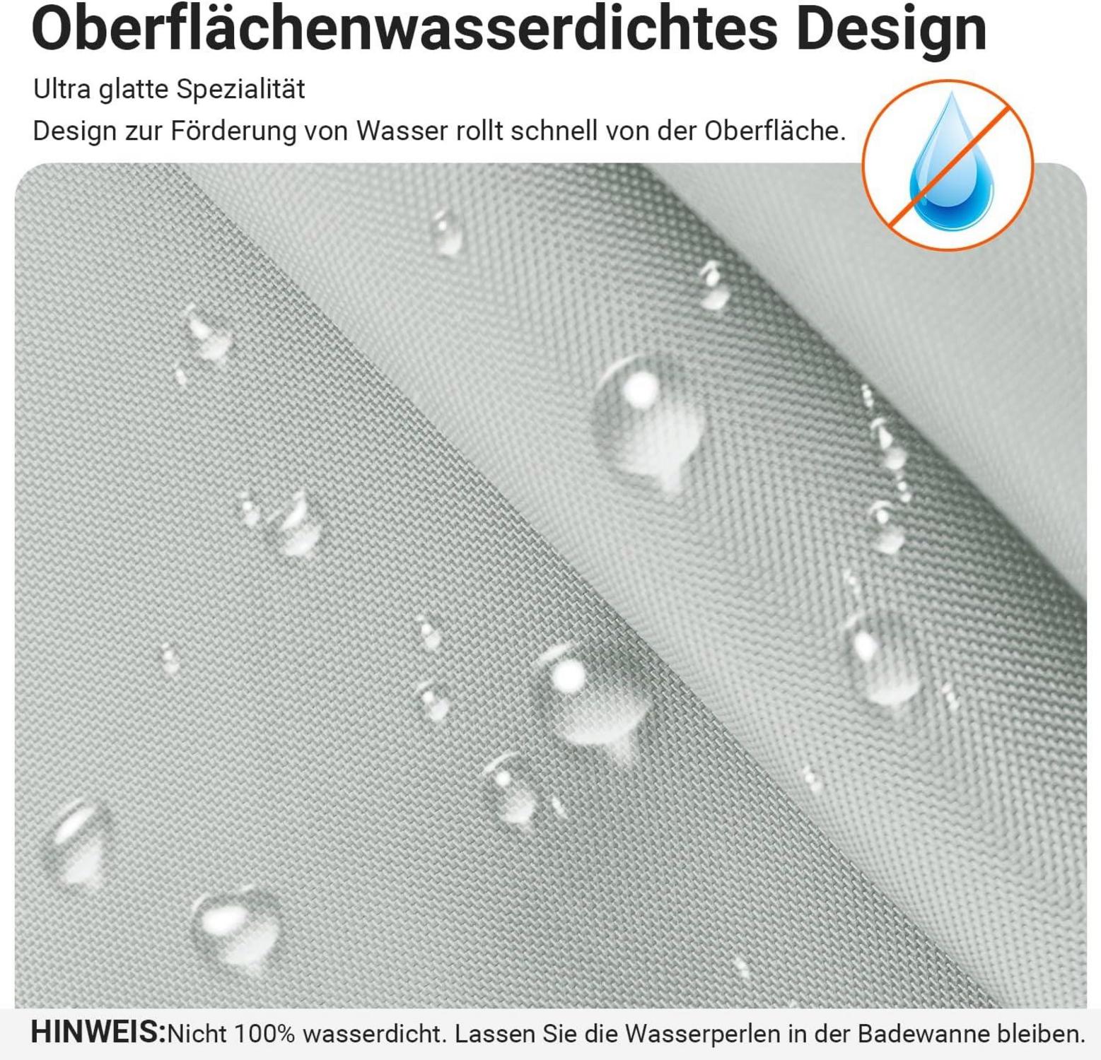 Duschvorhang 240x200cm Grau Polyester Antischimmel