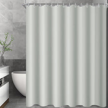 Duschvorhang Grau 180x180 cm Textil Wasserabweisend Waschbar mit Ringen