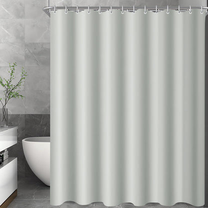 Duschvorhang Grau 180x180 cm Textil Wasserabweisend Waschbar mit Ringen