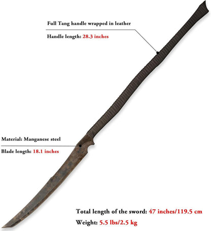 LQZJG 0166 Lange Schwertmachete Manganstahl 52HRC Full Tang
