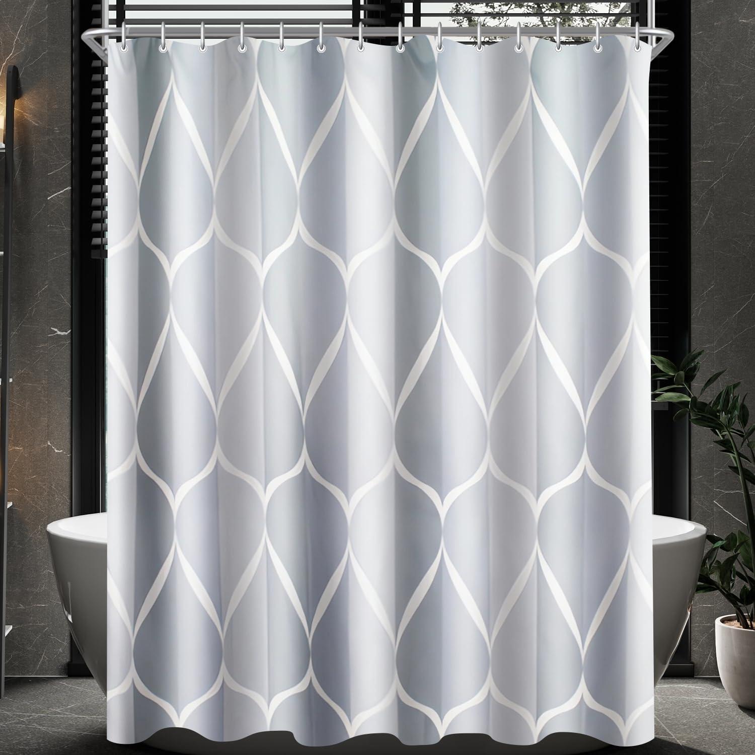 Duschvorhang Water Droplets, 300x200cm, Wasserdicht, Waschbar, Polyester Stoff