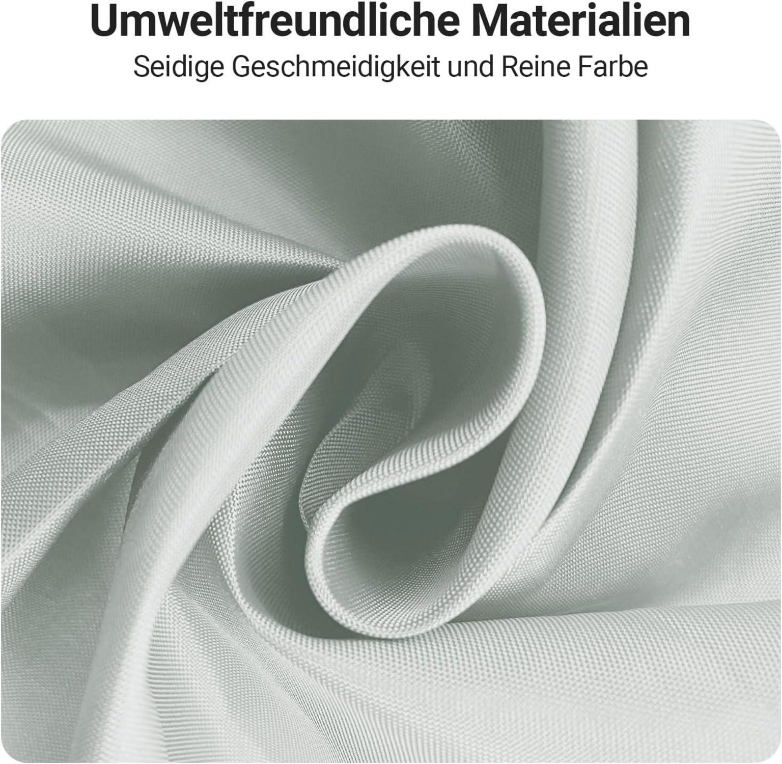 Duschvorhang 180x200cm Grau Antischimmel Textil Wasserdicht Stoff Badezimmer Badewanne 12 Ringe