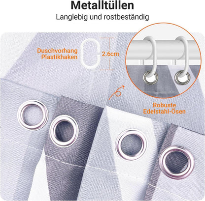 Duschvorhang Water Droplets 240x200cm Antischimmel Polyester Badezimmer 1er Pack