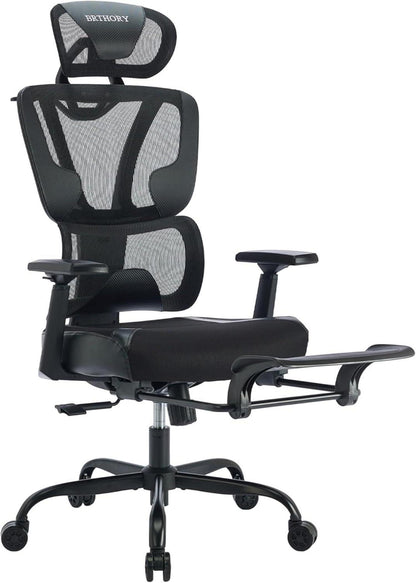 Ergonomischer Bürostuhl mit verstellbarer Lendenwirbelstütze & 3D