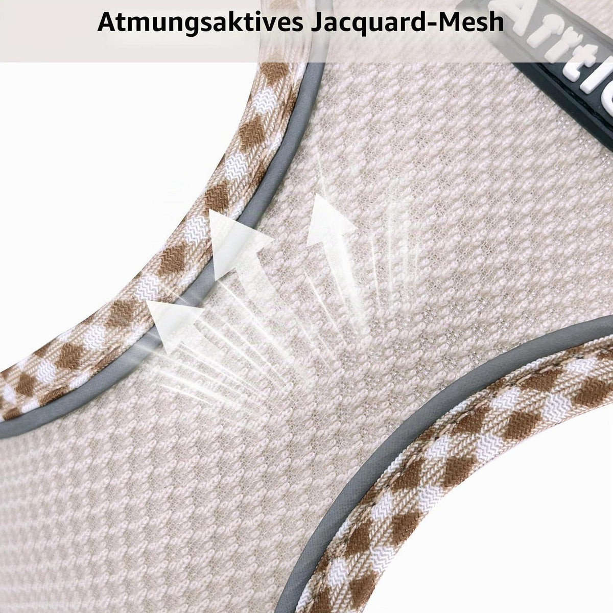 Hundegeschirr Ausbruchssicher mit Leine – Atmungsaktiv & Reflektierend Braun-Beige M