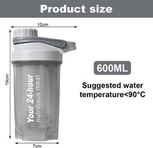 Protein Shaker 600ml Eiweiß Shaker mit Sieb Mess-Skala