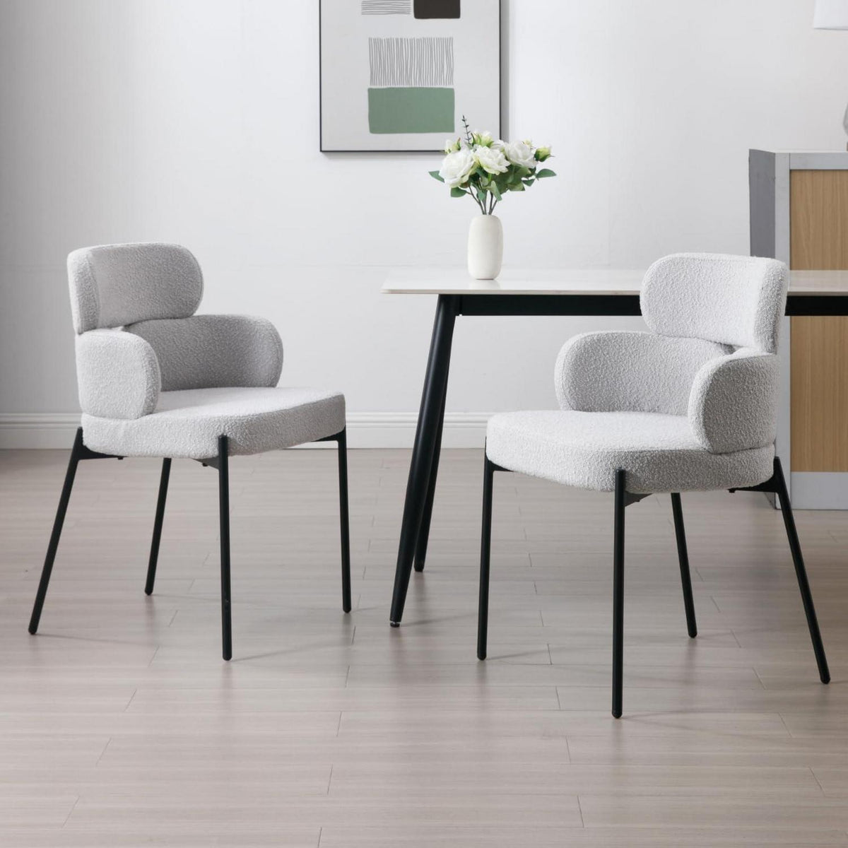 Gepolsterte Esszimmerstühle 2er-Set Grau – Modern & Komfortabel