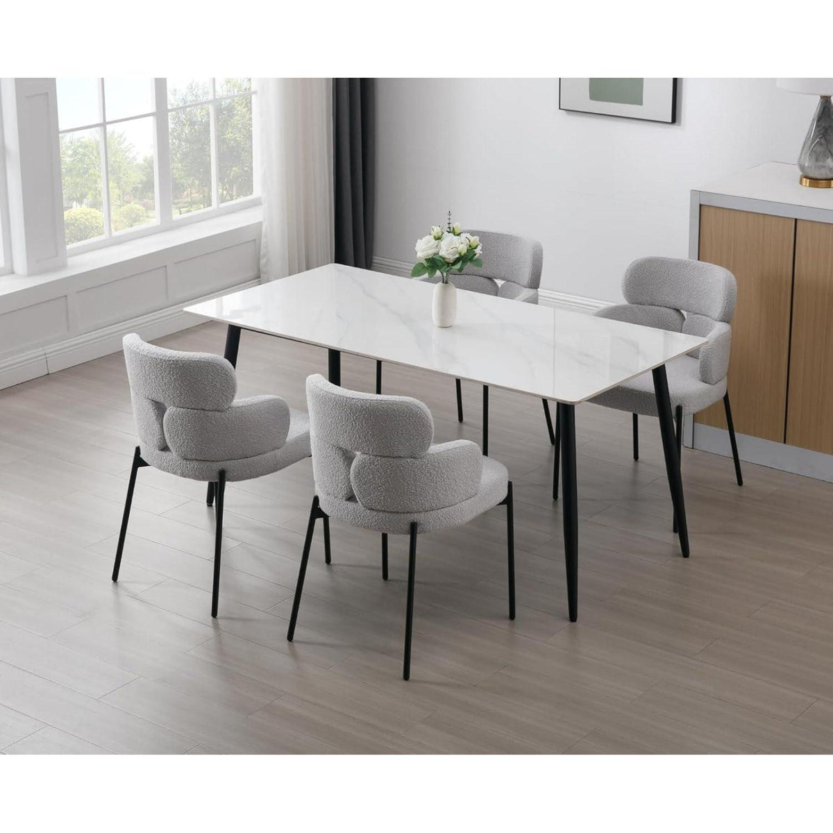 Gepolsterte Esszimmerstühle 2er-Set Grau – Modern & Komfortabel