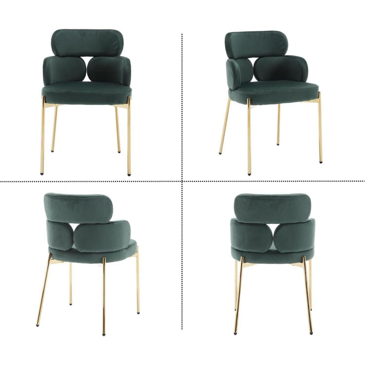 Samt Esszimmerstühle 2er Set – Modern & Komfortabel (Grün)