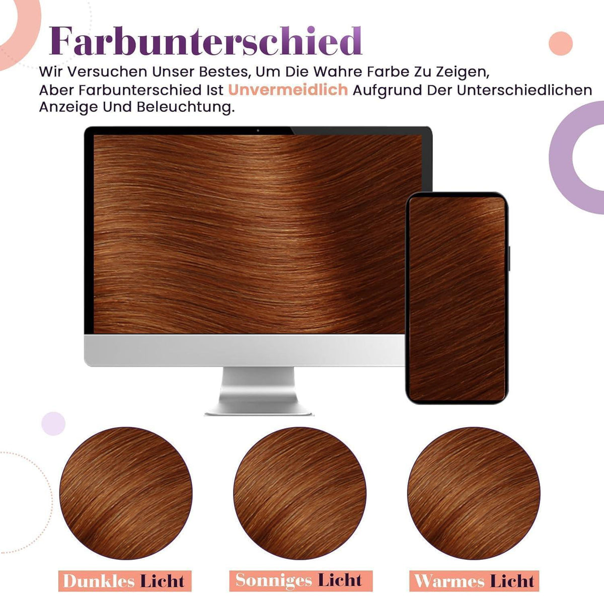 Rote Echthaar Clip-In Extensions - 45cm, Salon Qualität