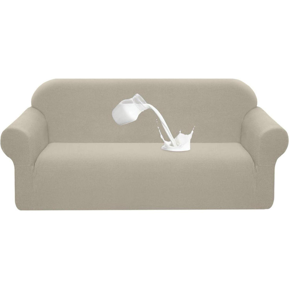Stretch Sofabezug 2 Sitzer Sand – Wasserdicht & Elastisch