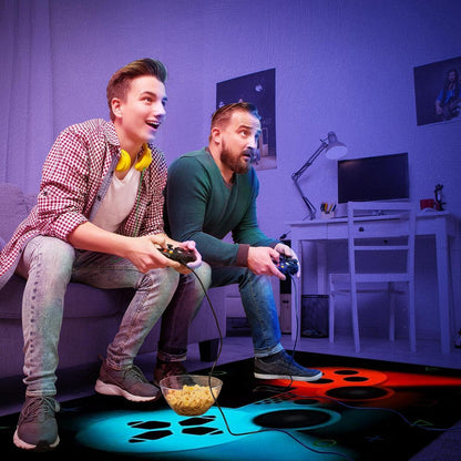 Gamer Teppich 120x160 cm - Rutschfest & Waschbar für Gaming Bereich