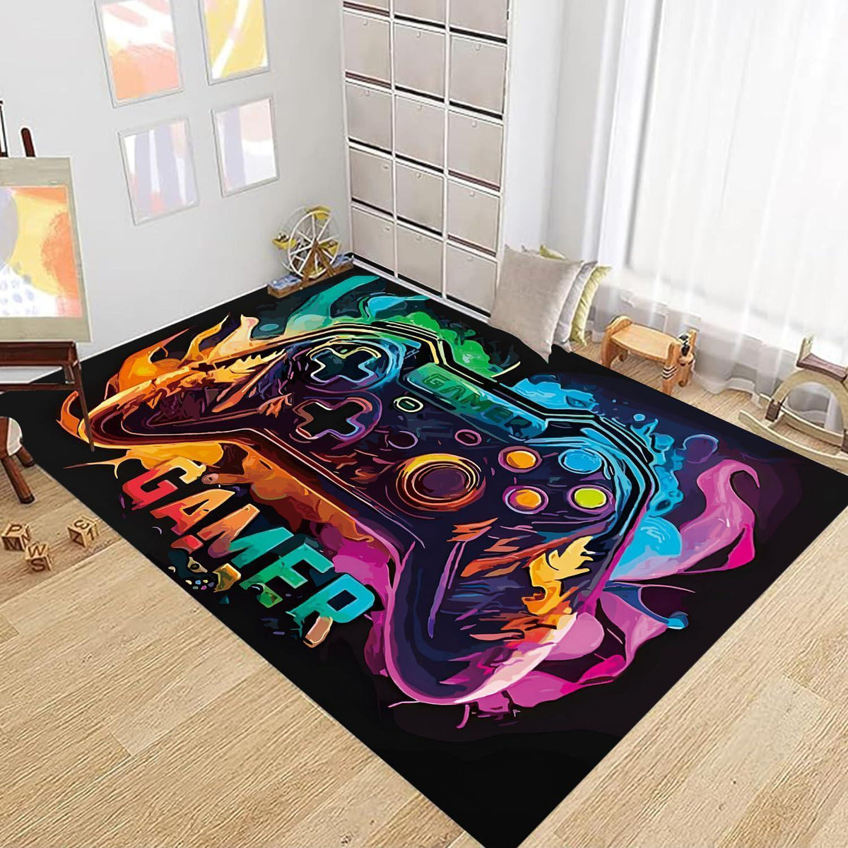 Gaming Teppich Rutschfest 160x200 cm – Dekor für Gamer Zimmer