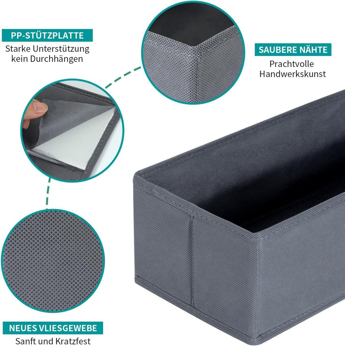 Schubladen Organizer für PAX Kleiderschrank 100x35cm 4er-Set Grau