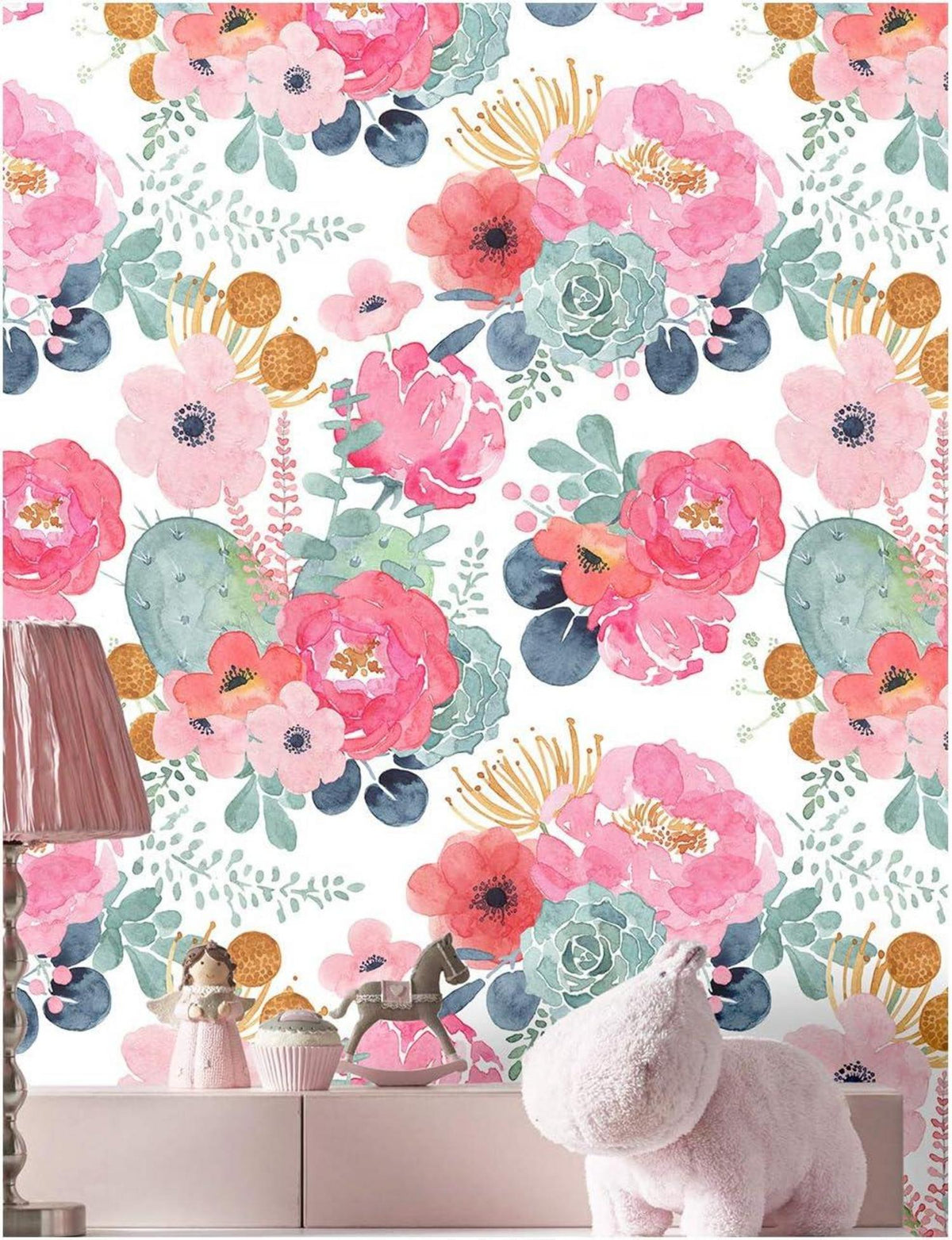 Selbstklebende Fototapete Blume Möbelfolie 44x600cm Vintage Design