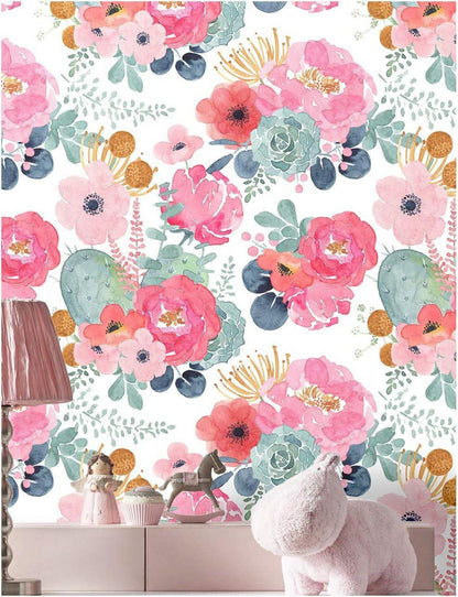 Selbstklebende Fototapete Blume Möbelfolie 44x600cm Vintage Design