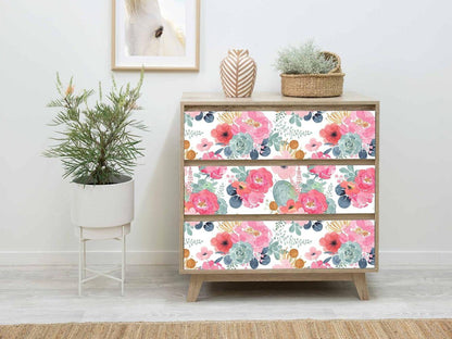 Selbstklebende Fototapete Blume Design 44x600cm Wandtapete Vintage Wohnzimmer Schlafzimmer