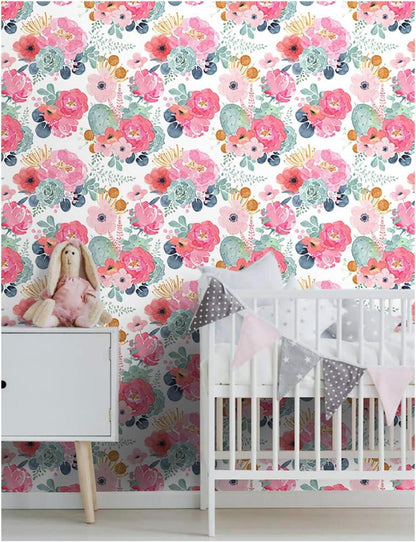 Selbstklebende Fototapete Blumen Design Wanddeko 44x600cm Vintage Optik