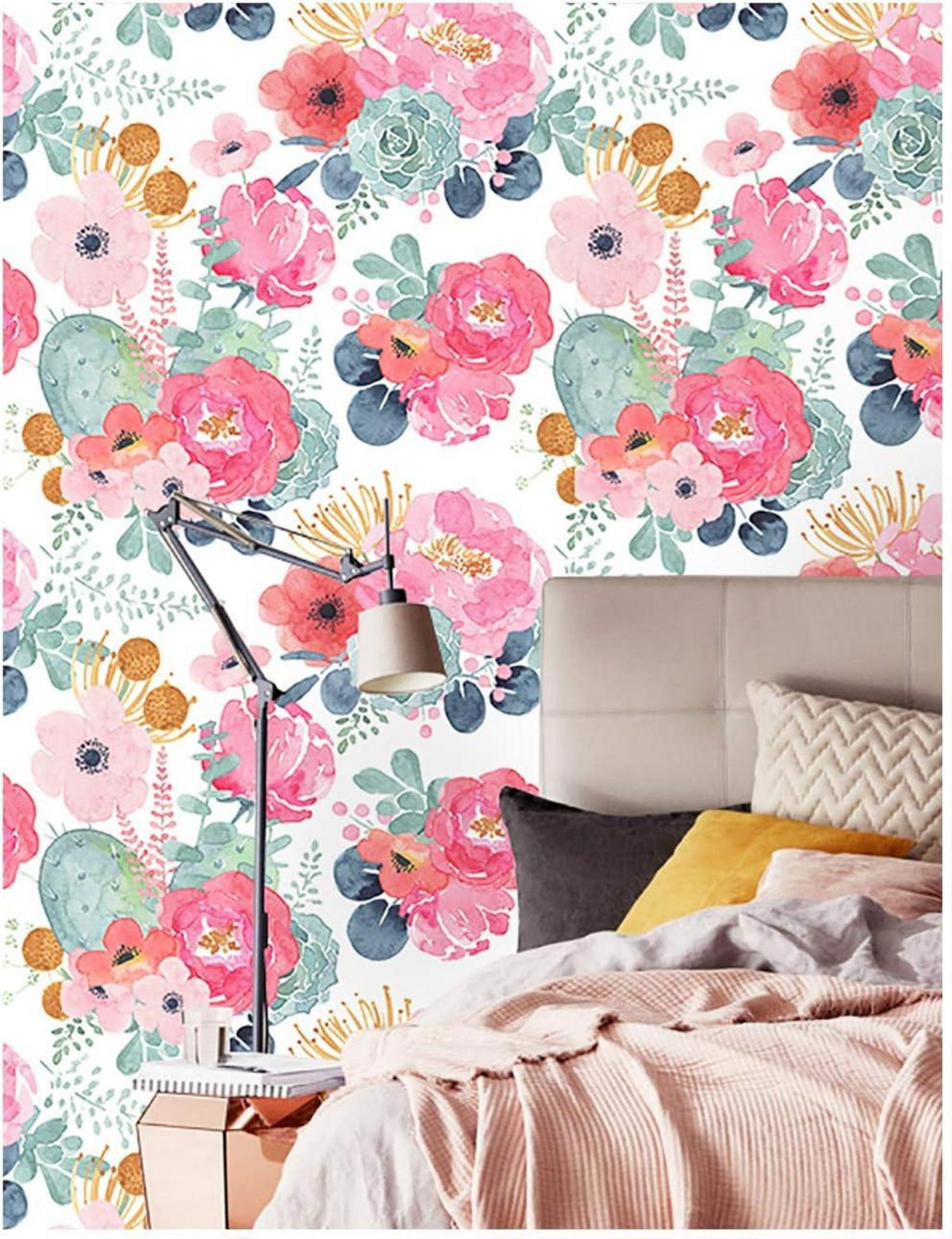 Selbstklebende Fototapete Blumen Vintage Design Wandtapete 44x1000cm