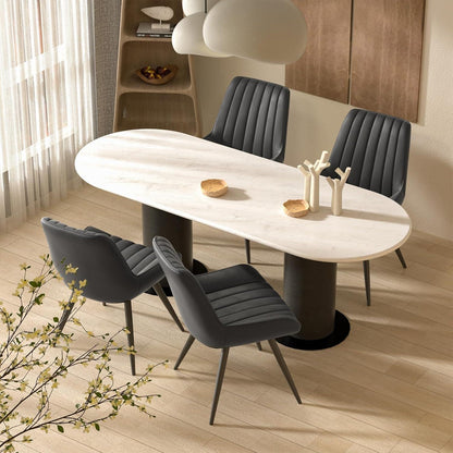 Esszimmerstühle 2er Set | Polsterstühle mit Sitzkissen Schwarz