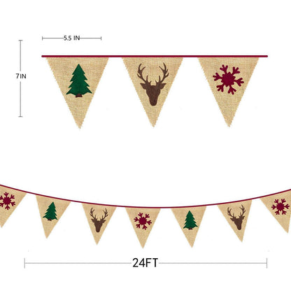Weihnachtsbanner Sackleinen – Rustikale Weihnachtsdeko