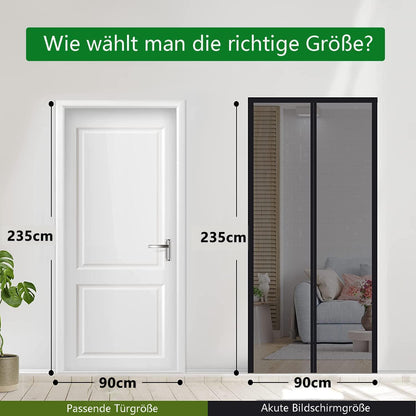 Fliegengitter Balkontür Magnet 90x235cm – Insektenschutz ohne Bohren