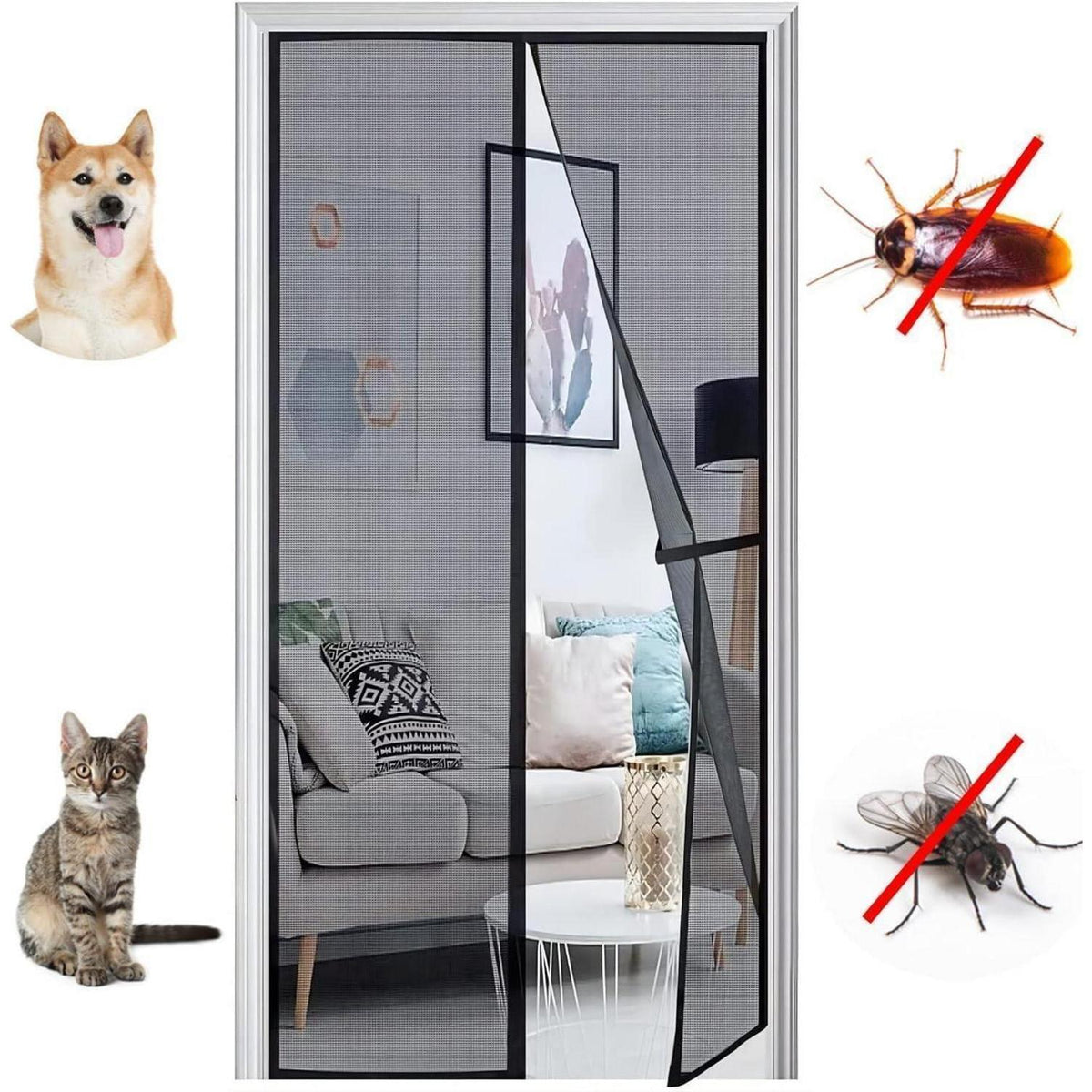 Fliegengitter Balkontür Magnet 125x250cm – Insektenschutz ohne Bohren