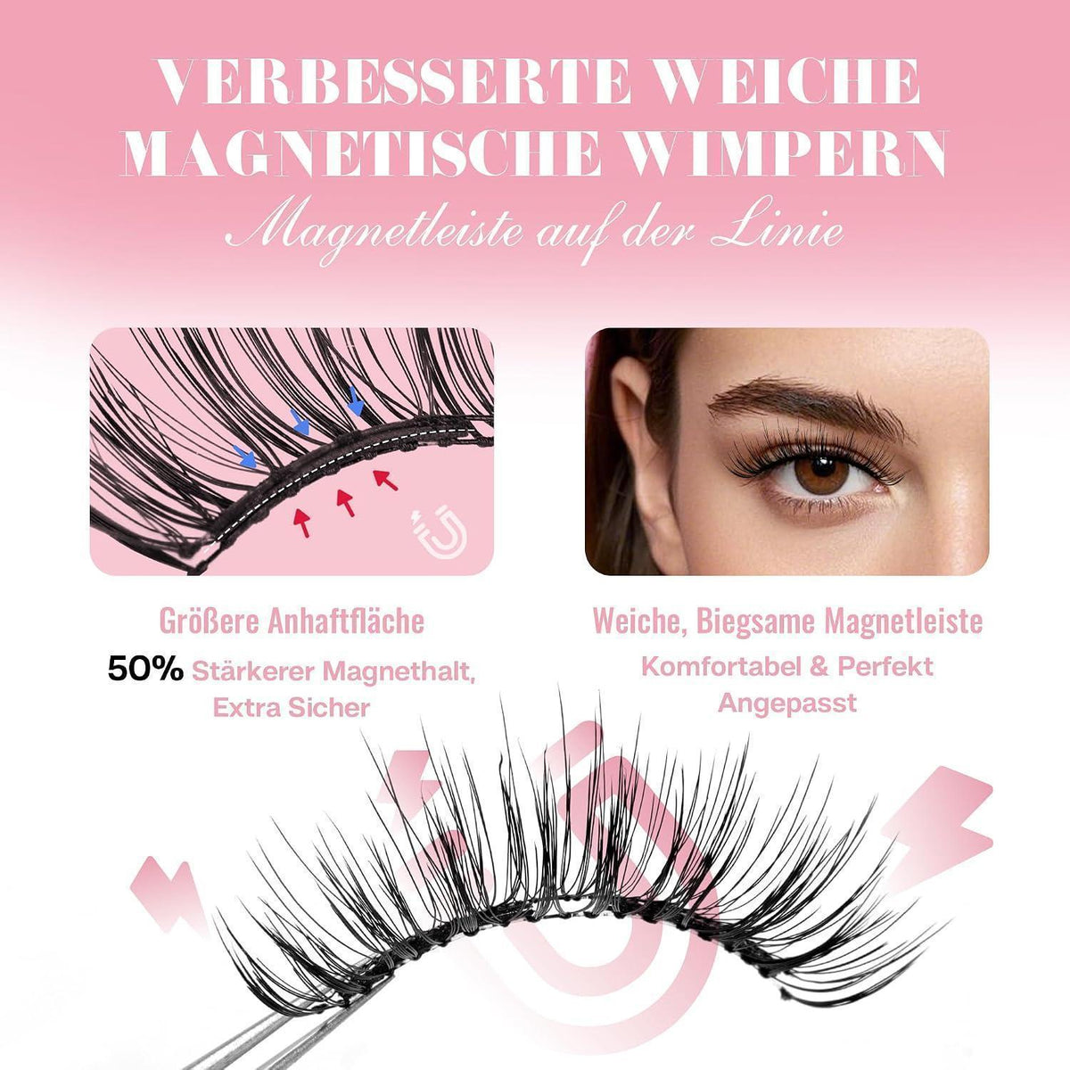 Magnetische Wimpern mit Zange – Einfache Anwendung, Wiederverwendbar