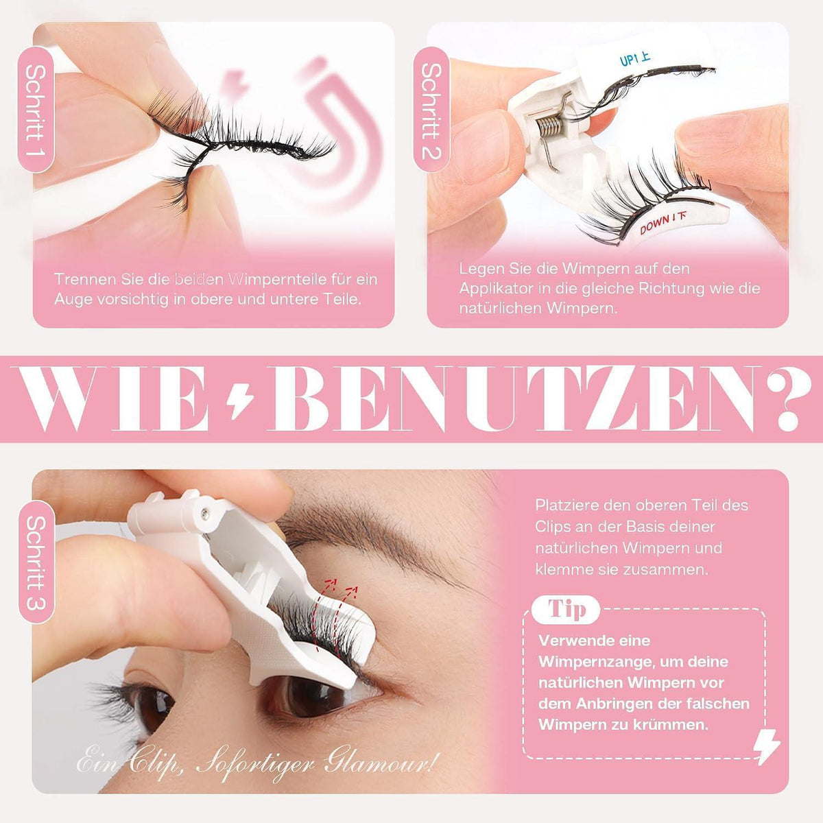 Magnetische Wimpern mit Zange – Einfache Anwendung, Wiederverwendbar