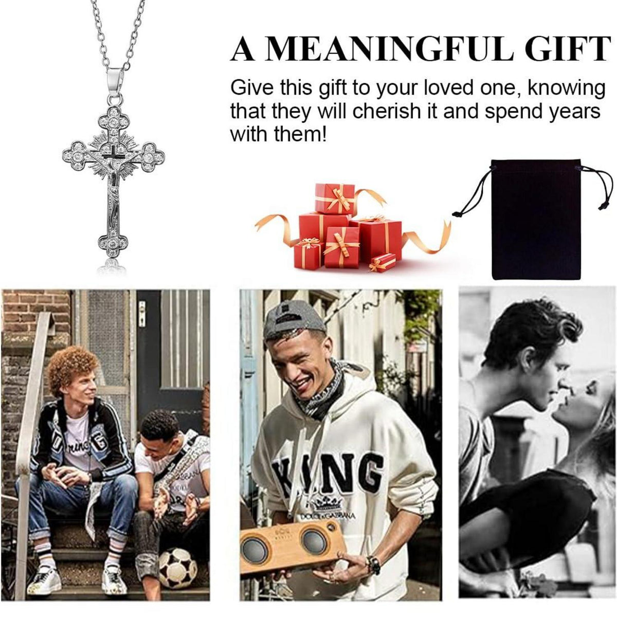 Damen Silber Zirkonia Kreuz Kette Anhänger Modeschmuck Geschenk