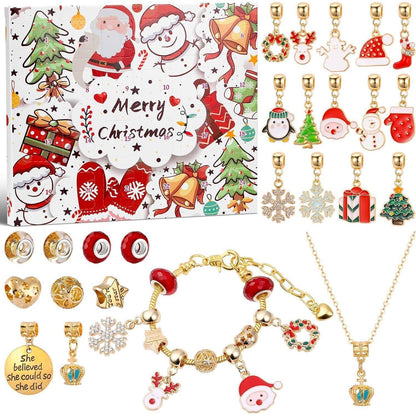Adventskalender Schmuck 2024 Mädchen, 24 Tägiges Countdown