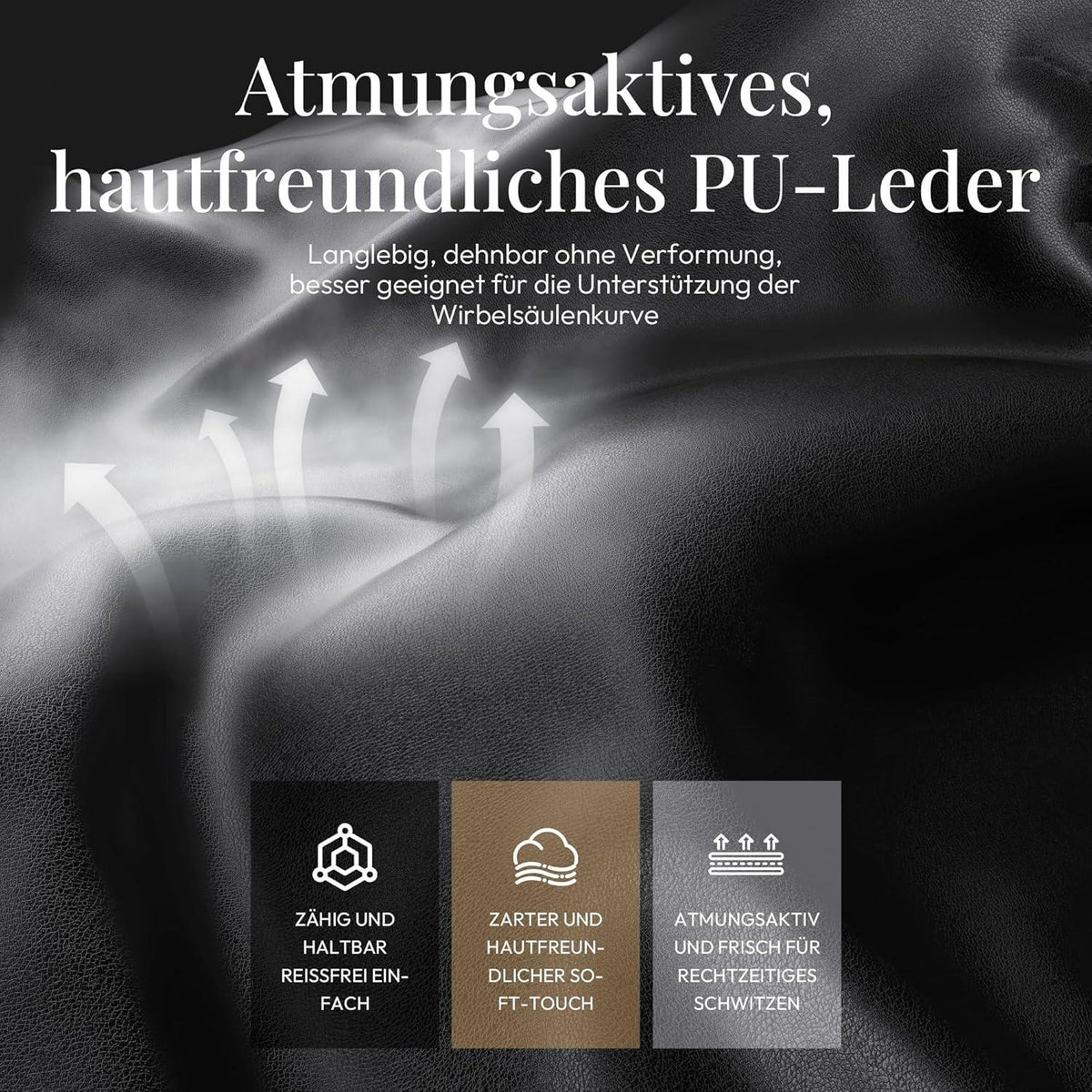 MEENICE Gaming Stuhl mit Kühlung, Massage, Fußstütze, Taschenfederkissen - Schwarz/Weiß Leder