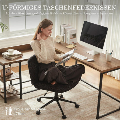 Verstellbarer Bürostuhl mit Stoffbezug, breitem Sitz, Criss