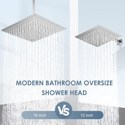40cm Regendusche Edelstahl gebürstet Nickel, 324 Anti-Kalk Düsen