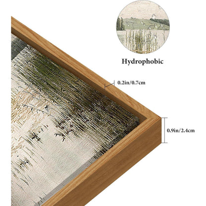 Vintage Leinwandbild mit Holzrahmen, dänische See Landschaft