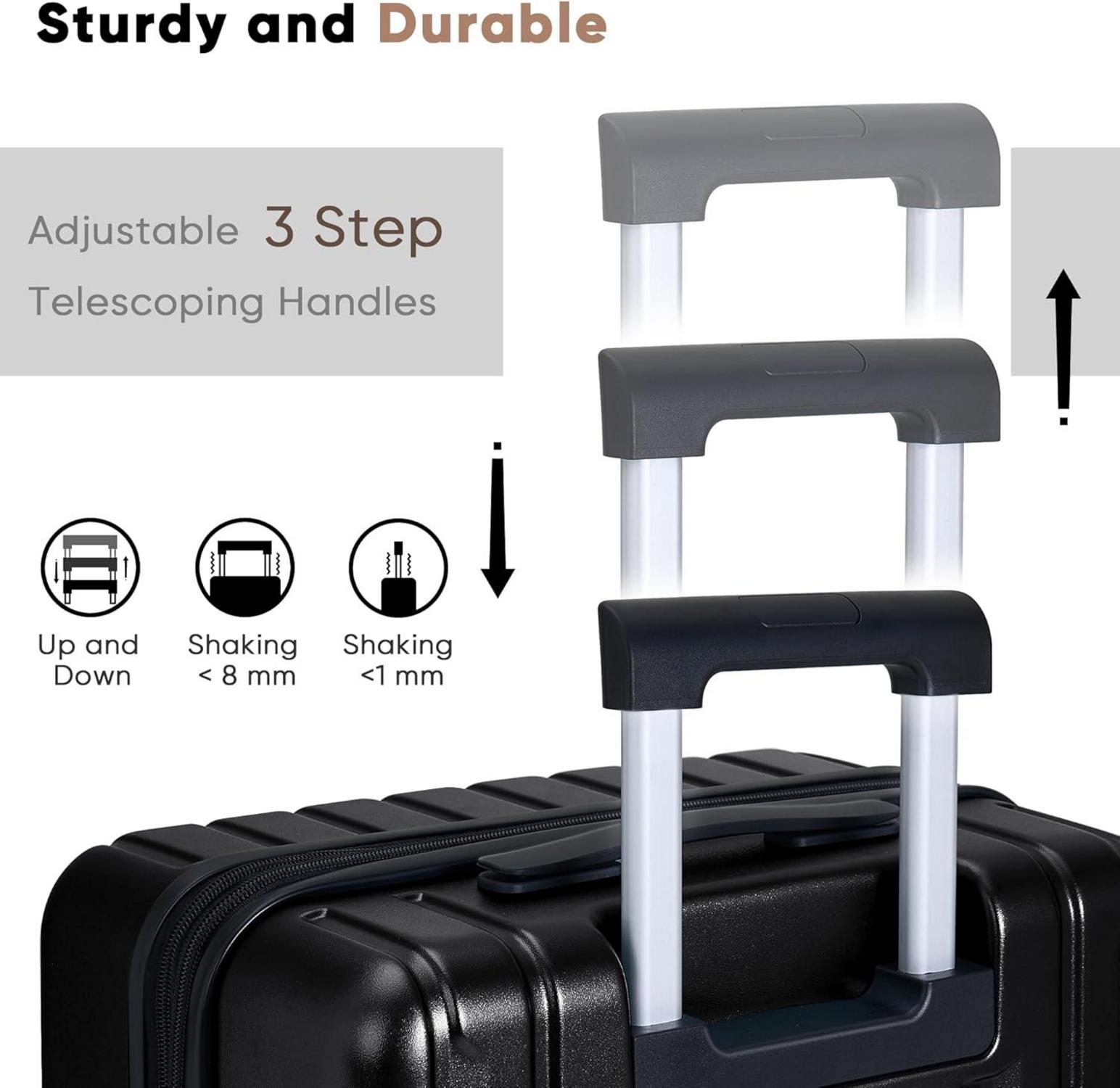 Hartschalenkoffer 75cm TSA Polycarbonat Trolley XL Schwarz Erweiterbar