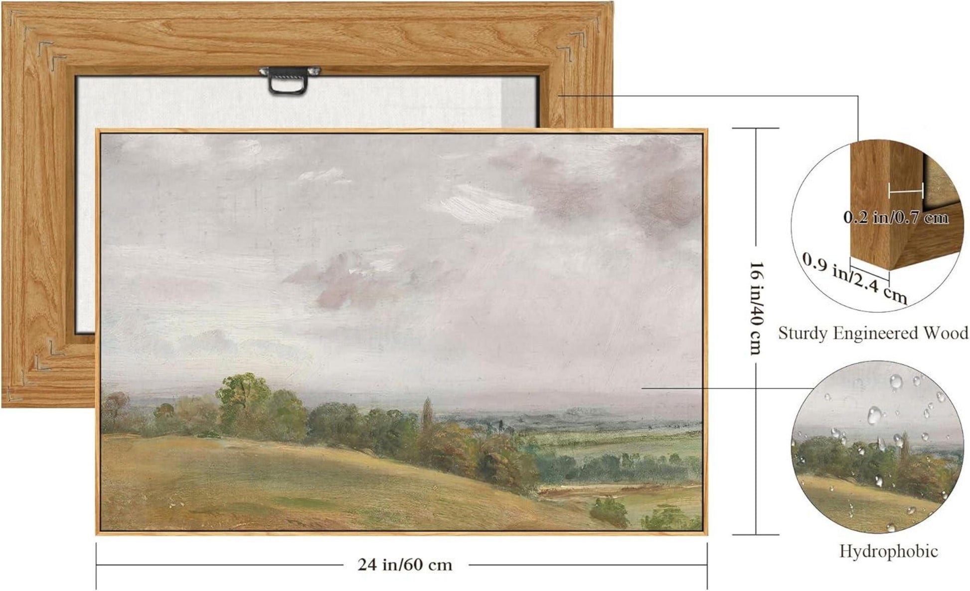 Vintage Leinwand Bilder mit Rahmen 40x60 cm Wandbilder Wohnzimmer Schlafzimmer Büro Badezimmer Landschaft Wanddeko