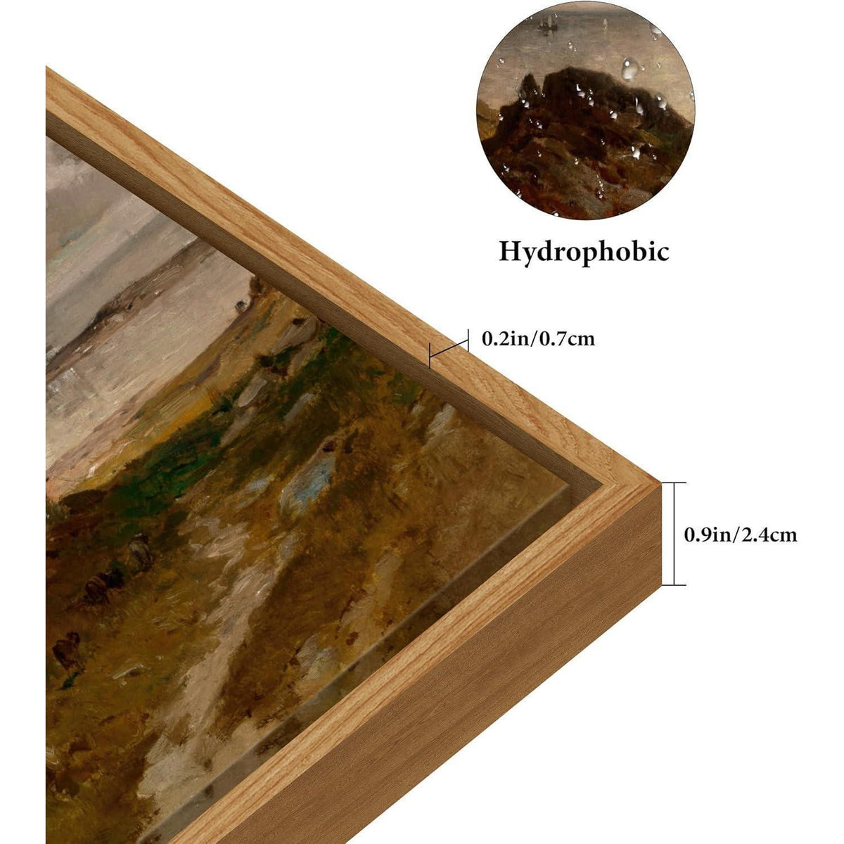 Vintage Meereslandschaft Leinwandbild mit Holzrahmen 50x75 cm