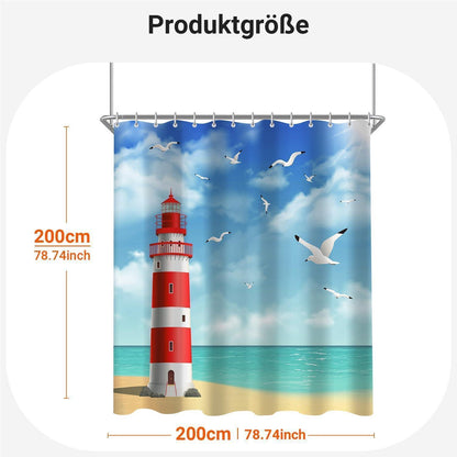 Duschvorhang Leuchtturm 200x200cm Wasserabweisend & Antischimmel