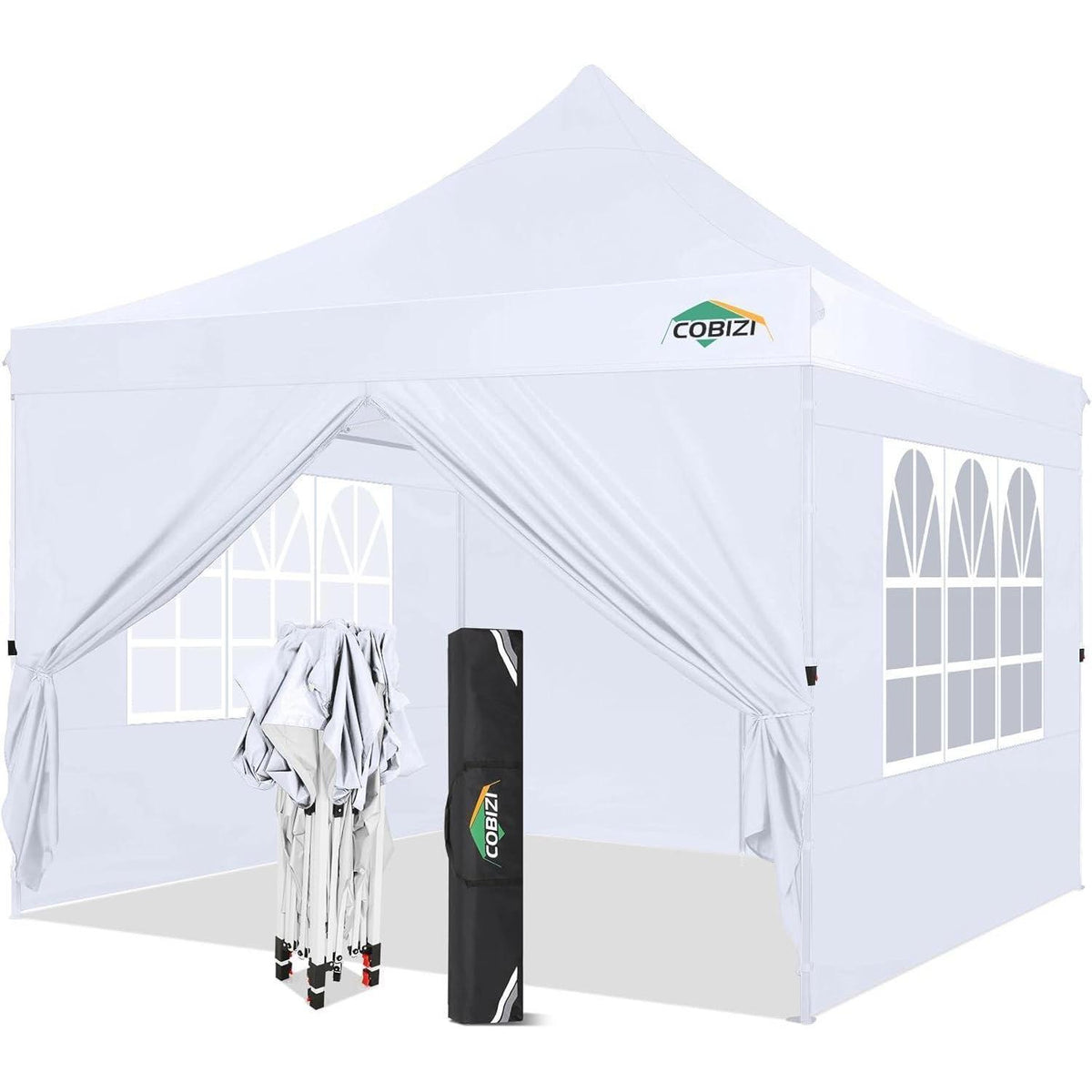 Faltpavillon Weiß 3x3 mit 4 Seitenteilen