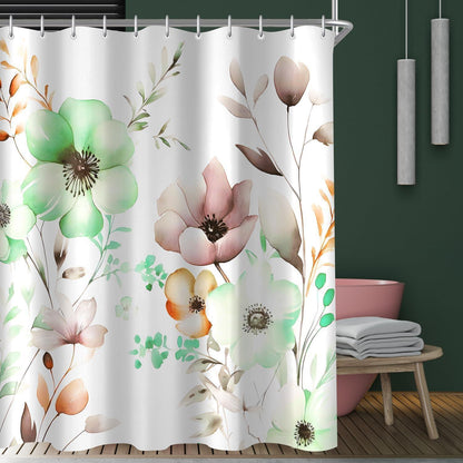 Duschvorhang Blumen Zeichnen 120x200cm Antischimmel Textil