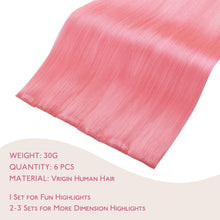 Pfirsich Rosa Clip-In Haarverlängerung Echthaar 50cm 30g